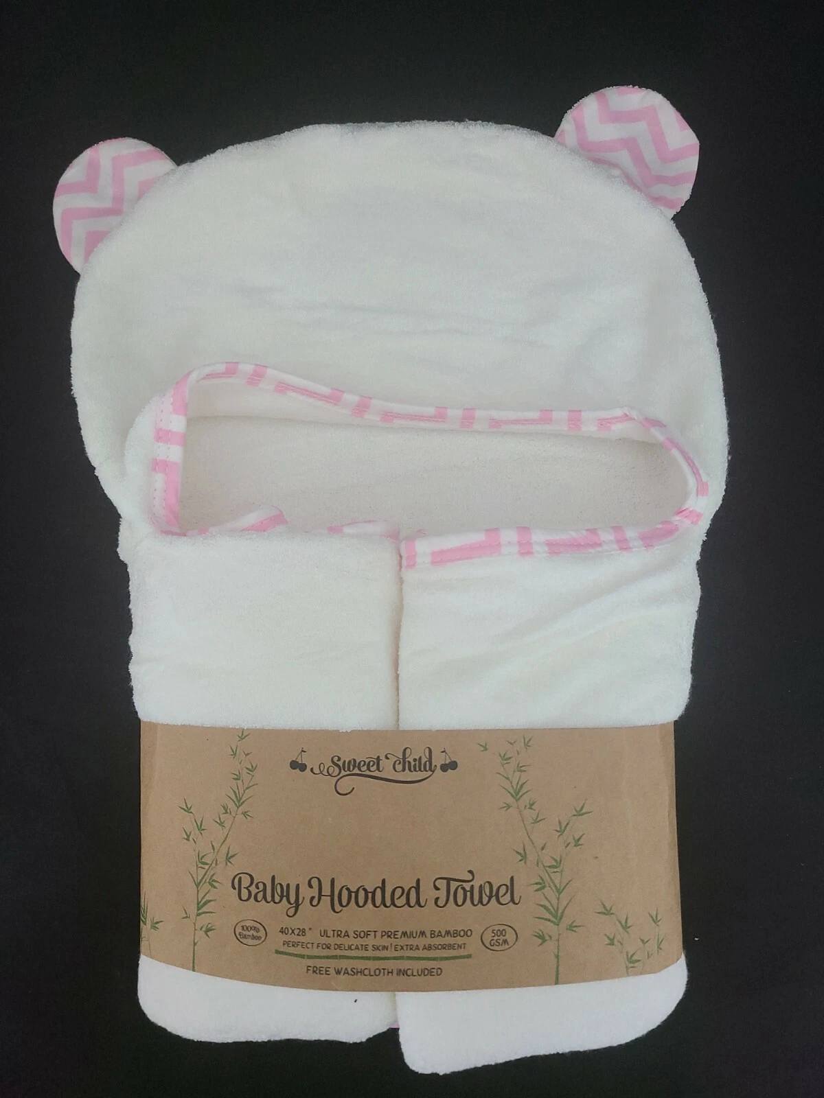 Premium XL Thick Soft Hooded 100% Organic Bamboo Baby Bath Towel +GIFT Washcloth