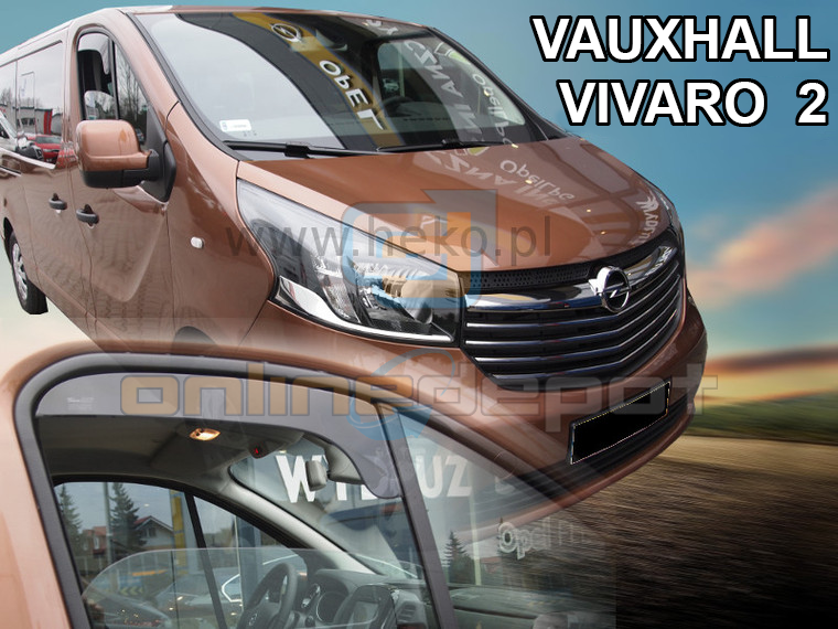 VAUXHALL VIVARO mk2 2014up wind deflectors 2 pieces set HEKO TINTED