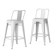 Rayne Metal 24 Inch Counter Height Stool set Of 2 In Distressed White For The 