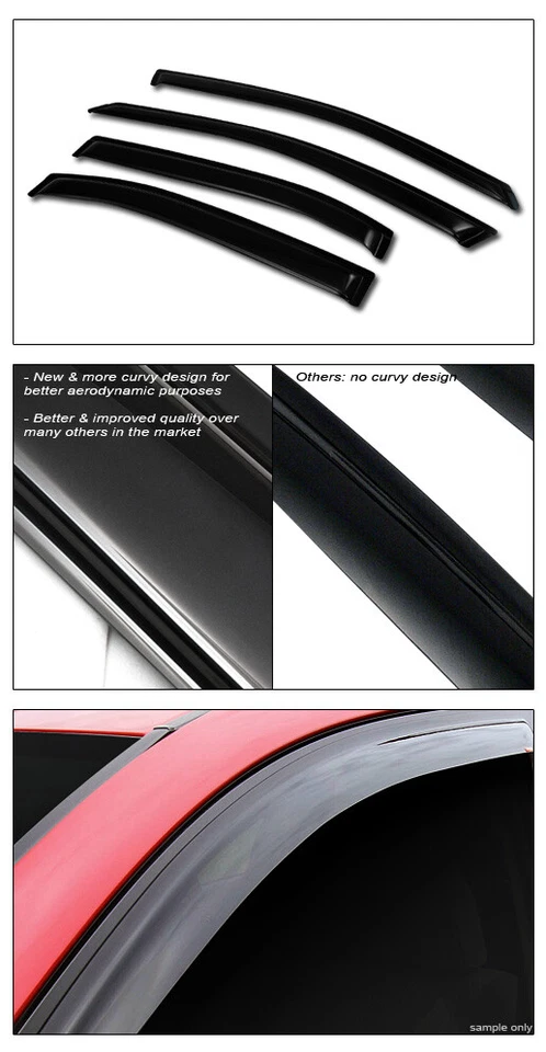Topline For 2006-2012 Ford Fusion/Lincoln MKZ Sun Rain Guard Vent Window Visors - Image 4 of 4