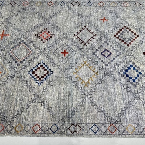 Handmade (4' x 6') Gray Southwestern Style Gabbeh Wool Rug - Picture 7 of 12