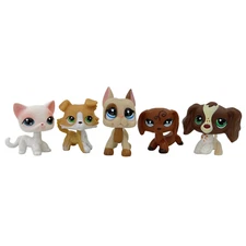 5pcs/lot Littlest pet shop dogs and short hair cat #64 #272 #1647 #640 #156