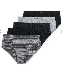 Men's Equipo 5-Pack Low Rise Briefs (Gray-Black) No Fly Premium Cotton Underwear