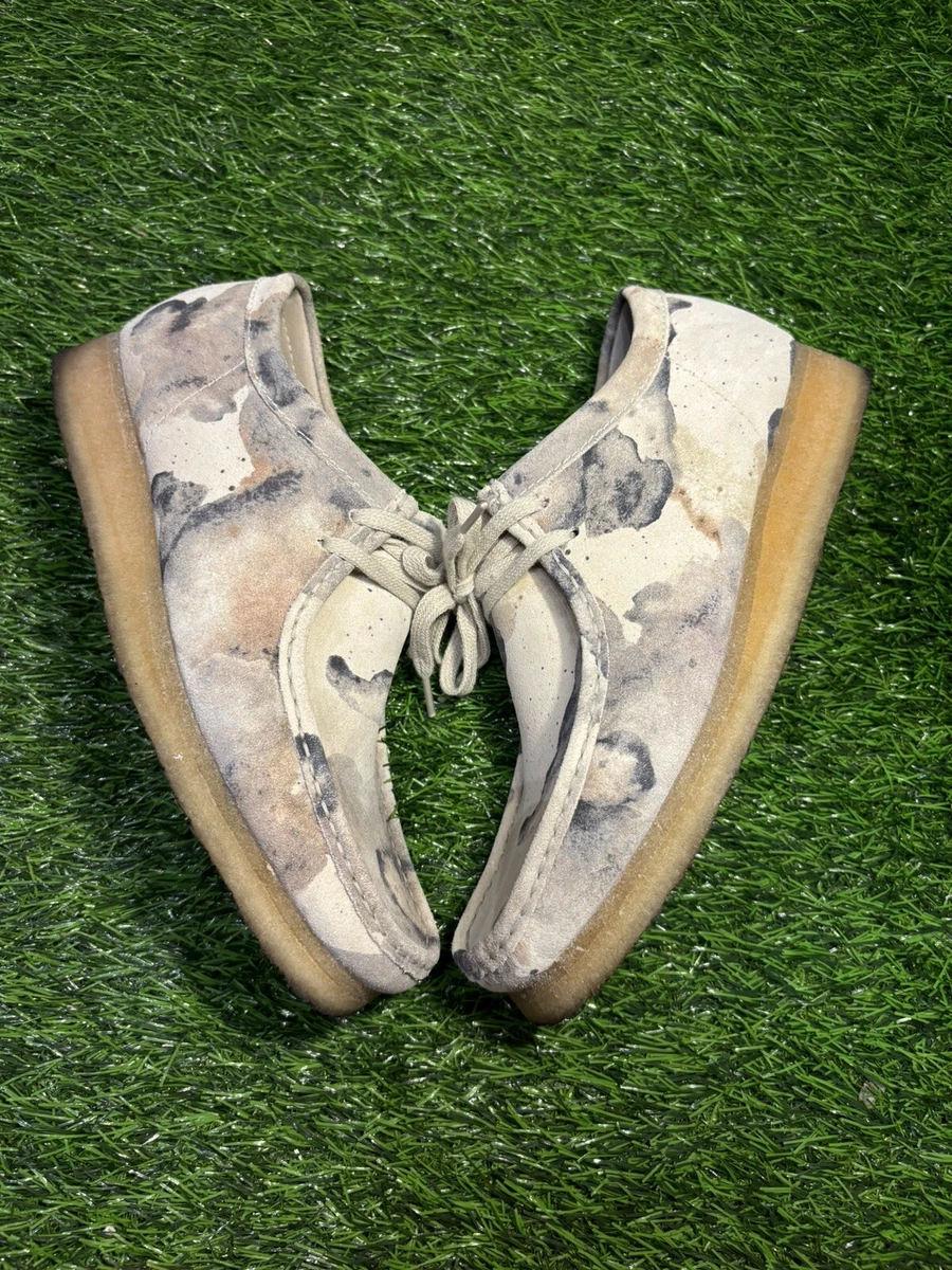 靴 CLARKS ORIGINALS WALLABEE Off WHITE CAMO MENS CLARKS ORIGINALS WALLABEE LIMITED EDITION OFF WHITE TAN CAMO