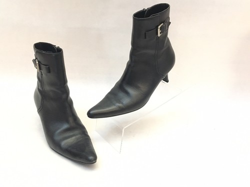 Mossimo De Cuero Negro Cremallera Botines Corto Botas tacón bajo para mujer  Talla 5 1/2 | eBay