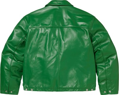 Supreme Schott Leather Racer Jacket (FW24) - Green, Size Large | eBay
