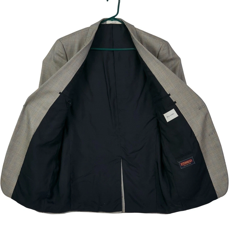 Blazer John W Nordstrom masculino esporte casaco 44R marrom Houndstooth mistura de lã de seda - Imagem 3 de 4