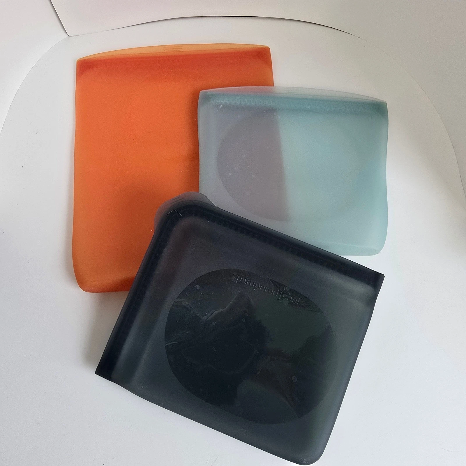 Pampered Chef Reusable Storage Bag Silicone Pouches Sandwich Set of 3
Opens in a new window or tab