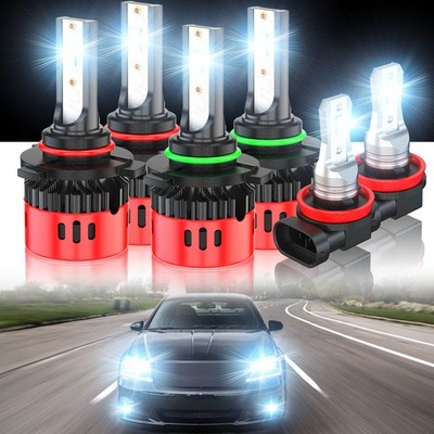 For Dodge Avenger 2013-2014 6x White LED Headlight High Low Beam Fog Light Bulbs