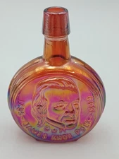 Wheaton James Knox Polk 1845-1849 Bottle Amber Carnival Glass