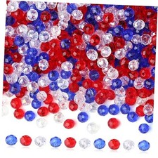 400pcs Red White and Blue Beads 4th of July Beads Patriotic Beads Glass for