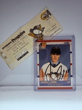 Jaromir Jagr Signed 1990 Score RC #428 + 91 Stanley Cup Final Game 1 Ticket Stub