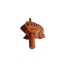 Handmade Wooden Frog Percussion Musical Instrument, Brown, 2.3 2.75 Inch