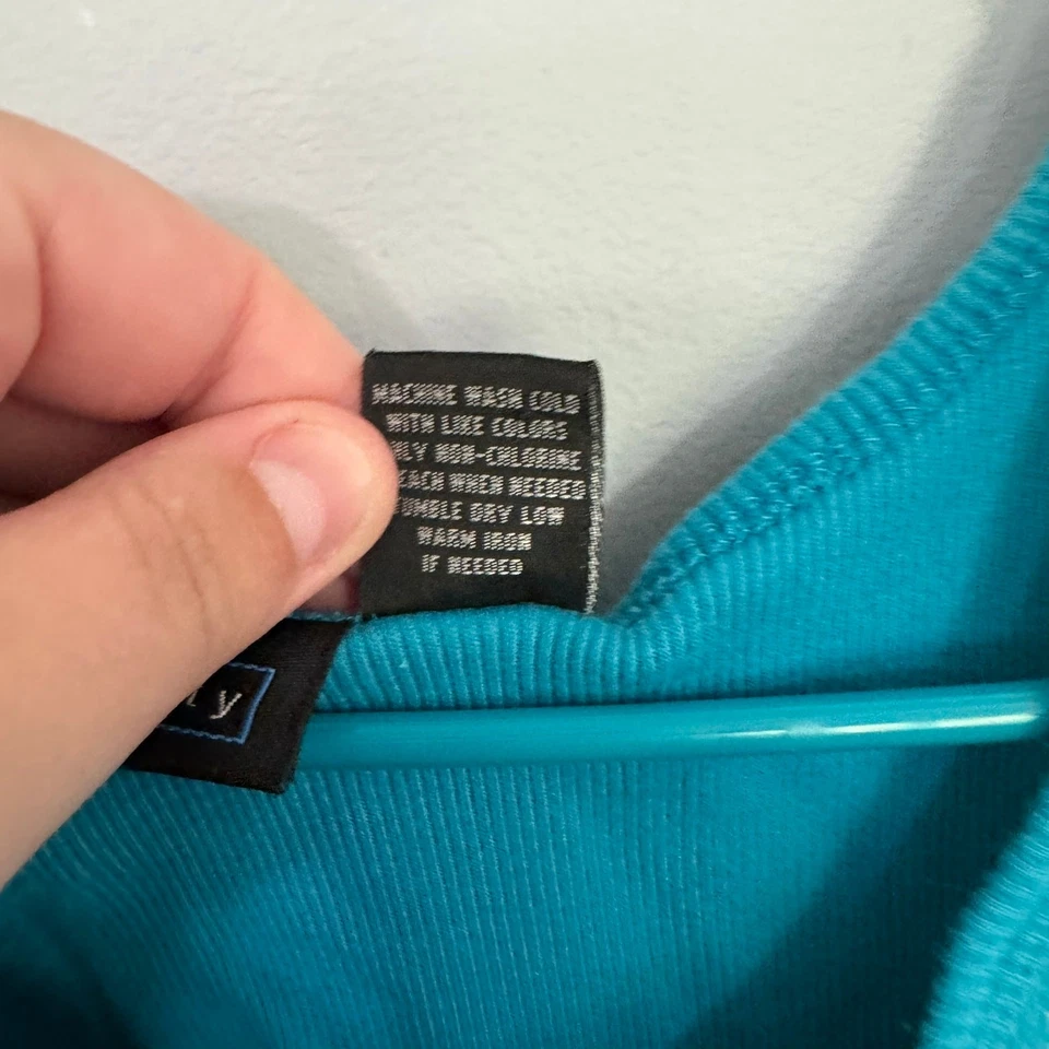 Relativity Green Blue Embroidered Beaded Neckline Tank Top Size Large Sleeveless - Image 4 of 4