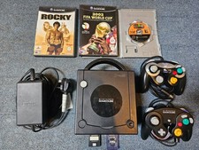 Nintendo Gamecube Console In Black With 2 Controllers & 3 Games Bundle