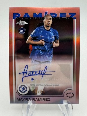 2024-25 Topps Chrome UEFA Women MAYRA RAMIREZ Rookie Rose Gold Auto /50 #AVMR
