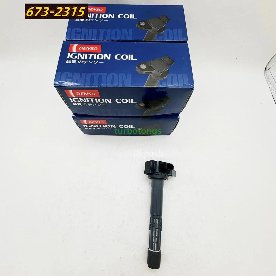 4Pcs Denso Ignition Coil 673-2315 for Honda Accord CR-V Acura 2.4L 30520-5A2-A01 Foto 3 de 4
