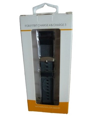WithIt - Woven Nylon Band Replacement For Fitbit Charge 4 & Charge 3, Blue/Gray