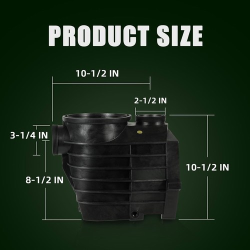 Pump Housing 2x2 & Drain Plugs for Hayward Super II sp3000 SPX3120AAZ 5x7 7x10 - Picture 3 of 4