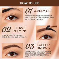 Eyebrow Gel Peel Off Eyebrow Gel Waterproof Light Brown