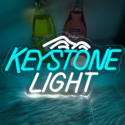 Keys Light Beer Neon Signs for Wall Decor LED Neon Bar Signs for Home Bar Decora