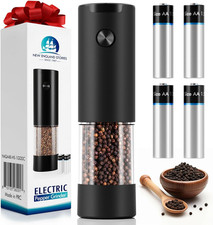 Electric Salt and Pepper Grinder Set, Includes 4 AA Batteries, Upgraded Large 10