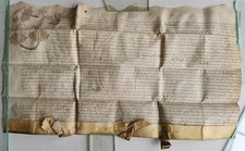 17th CENTURY MANUSCRIPT on VELLUM ANTIQUE LEGAL DOCUMENT in ENGLISH