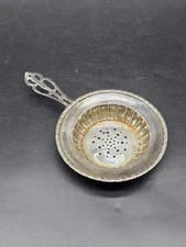 Vintage Sterling Silver Tea Strainer Round Star Design 8.5cm