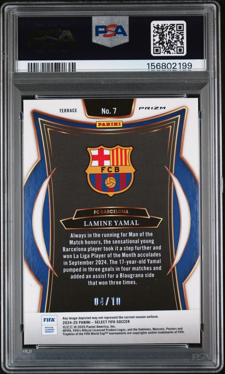 2024-25 PANINI SELECT FIFA GOLD ICE #7 LAMINE YAMAL 4/10 PSA 10 | eBay