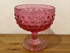 Vintage Anchor Hocking Pink Hobnail Depression Glass Sherbet 4.3” Tall