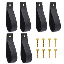 Vin Beauty 6 Pc Wall Hooks - Leather Wall Hanging Strap Curtain Rod Holder To...