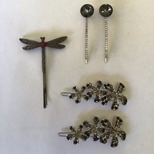 Five Rhinestone Jeweled Fancy Hair Clips Hair Accessories