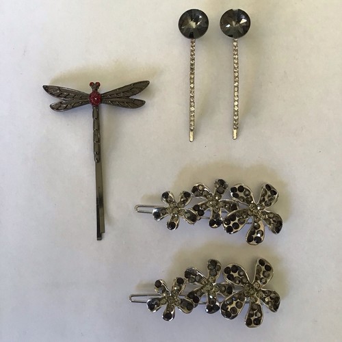 Five Rhinestone Jeweled Fancy Hair Clips Hair Accessories