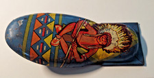 Vintage mammoth Size Tin Litho Clicker Noise maker Toy Indian Chief Made USA