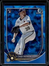 2025 Bowman Chrome Sapphire Chad Patrick #28 Rookie RC Brewers