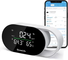 Smart Air Quality Monitor with PM2.5, Wifi, Temperature & Humidity Sensors, LED
