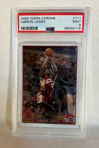 2003 Topps Chrome Lebron James Rookie Card #111 PSA 9 MINT