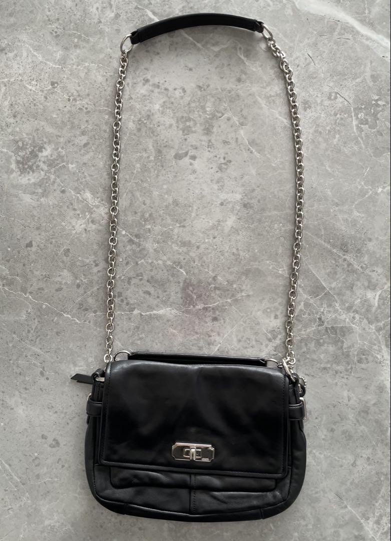 Coach Black Leather 2-Way Shoulder Bag M4-0612