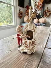 Vintage 1957 Lipper & Mann Ceramic Pixie Elf Playing The Violin AS IS