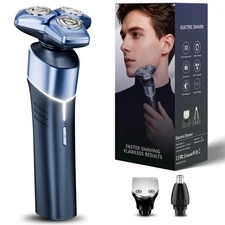 Electric Razor for Men: 3-in-1 Shaver with Hair Clipper and Nose Trimmer - 3D...