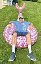 Jasonwell Giant Inflatable Mermaid Tail Pool Float with Fast Valves Pool Floatie