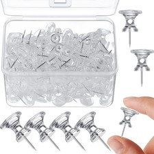 Outus 100 Pcs Giant Push Pins Large Thumb Tacks 2.5 x 1.5 centimeters, Clear