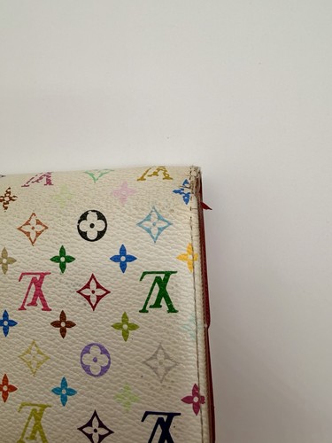 Louis Vuitton Sarah Geldbörse Multicolor Weiß Monogramm Long Wallet Authentic COA - Bild 4 von 17