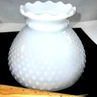 Vintage Anchor Hocking Milk Glass Hobnail Lamp Shade Globe 6" Tall 8" Fitter