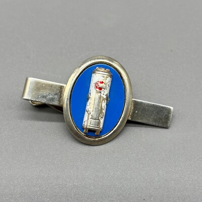 #ad #ad Vintage Rheem Tie Clip Water Heater Promo Blue Oval HVAC Plumber Mid Century $25.00