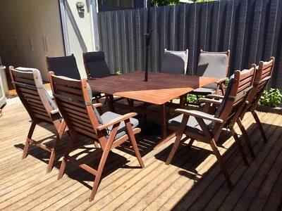 8 Seater Outdoor Table Chairs Umbrella Dining Furniture 8 Seater Outdoor Table Chairs