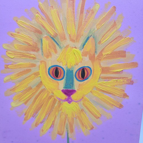 DANDY LION DANDELION Rosalind Welcher signed original art c60s-70s Panda Prints - Picture 3 of 8