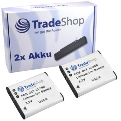 2x Akku 950mAh für Olympus TG810 TG-810 SZ-30-MR LI-50B LI50B