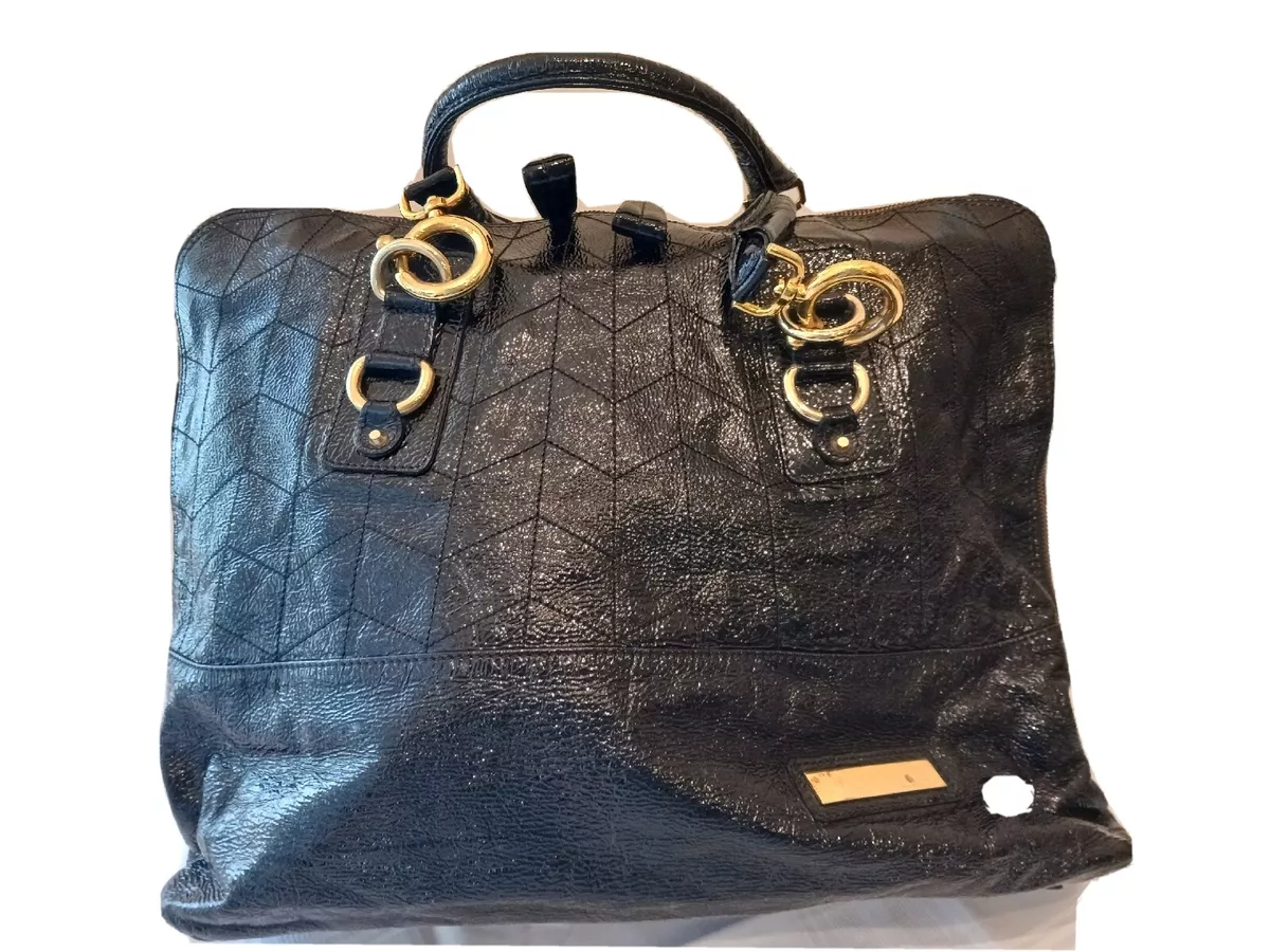 Goldenbleu Weekender Bag Black Patent Leathet eBay