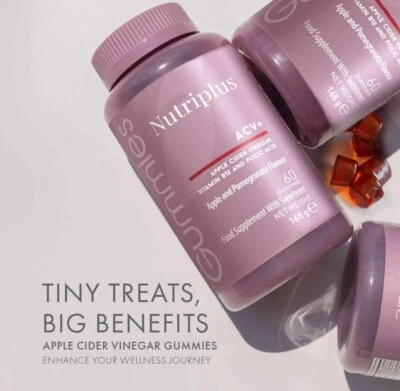 NUTRI-PLUS Nutriplus Gummies Apple Cider Vinegar Farmasi Gut Health Free 🚛